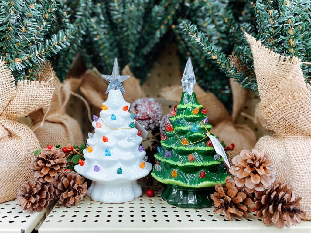 2 ceramic Christmas trees