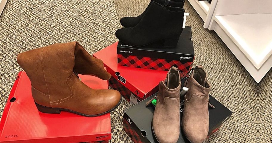 jcpenney womens boots on top of boxes