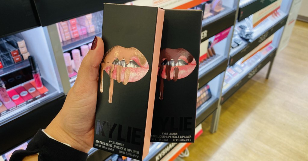 kylie lip kits in hand in store at ULTA