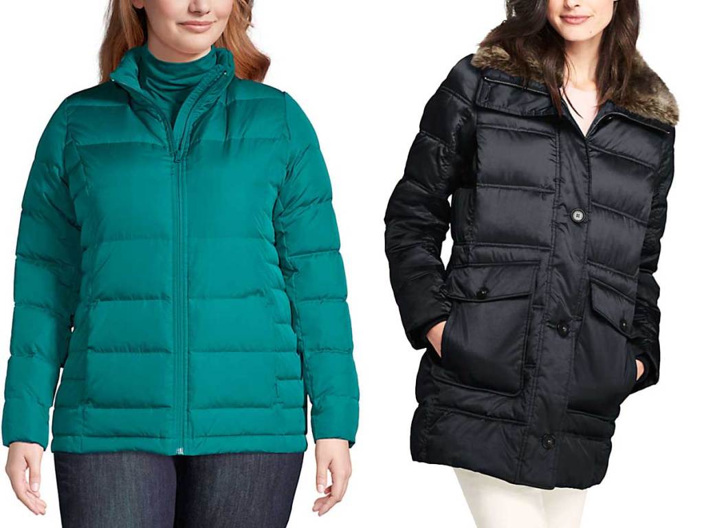 women's plus and regular size puffer jackets