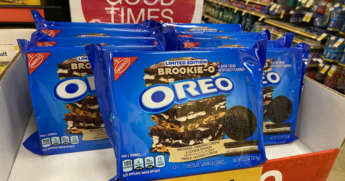 packages of brookie o oreo cookies on display in a store