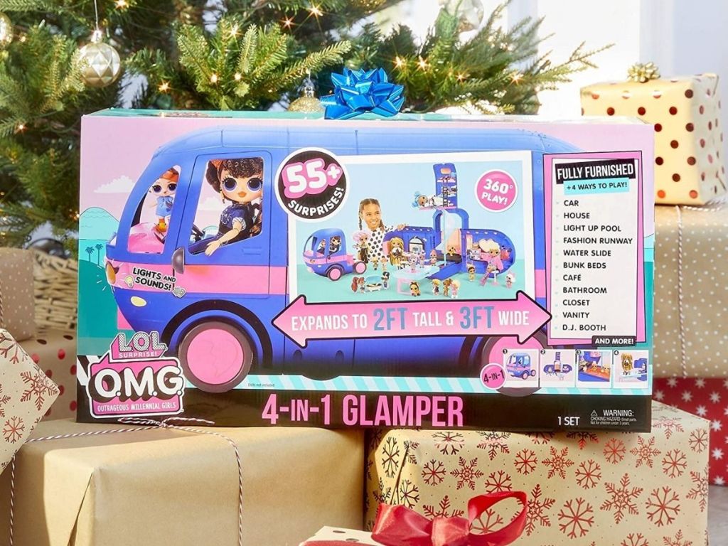 lol glamper box under Christmas tree