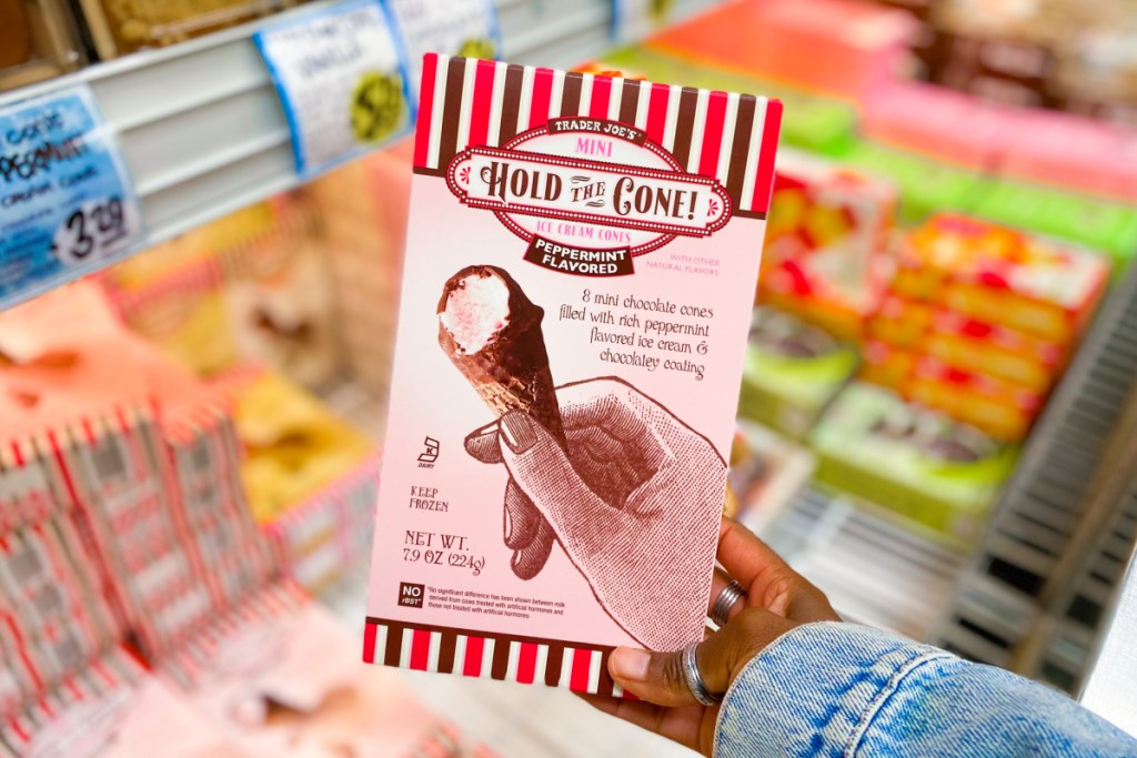 mini peppermint ice cream cones trader joe's