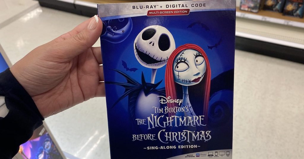 nightmare before christmas blu ray in hand in store