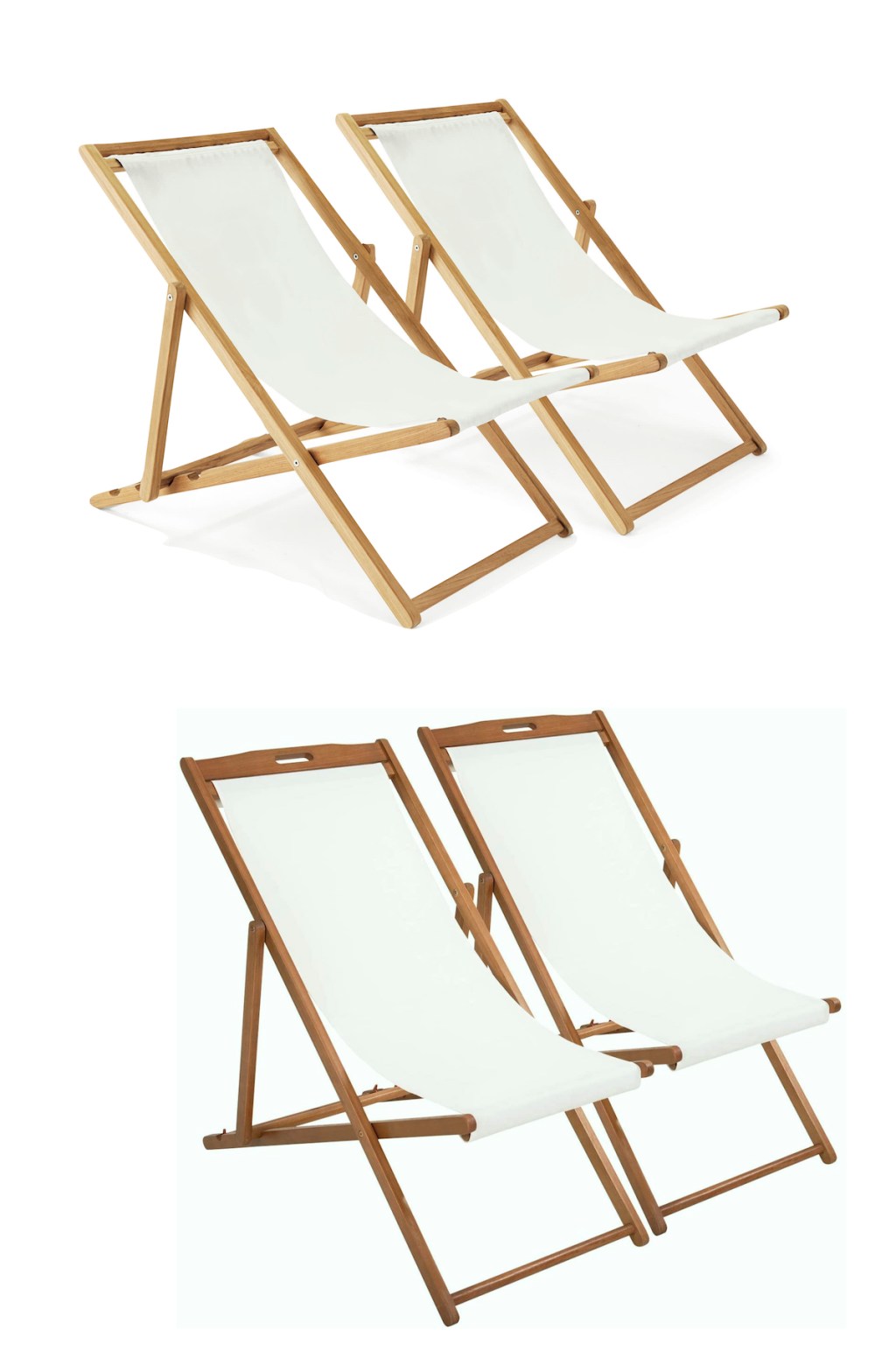 side by side of beach sling chairs