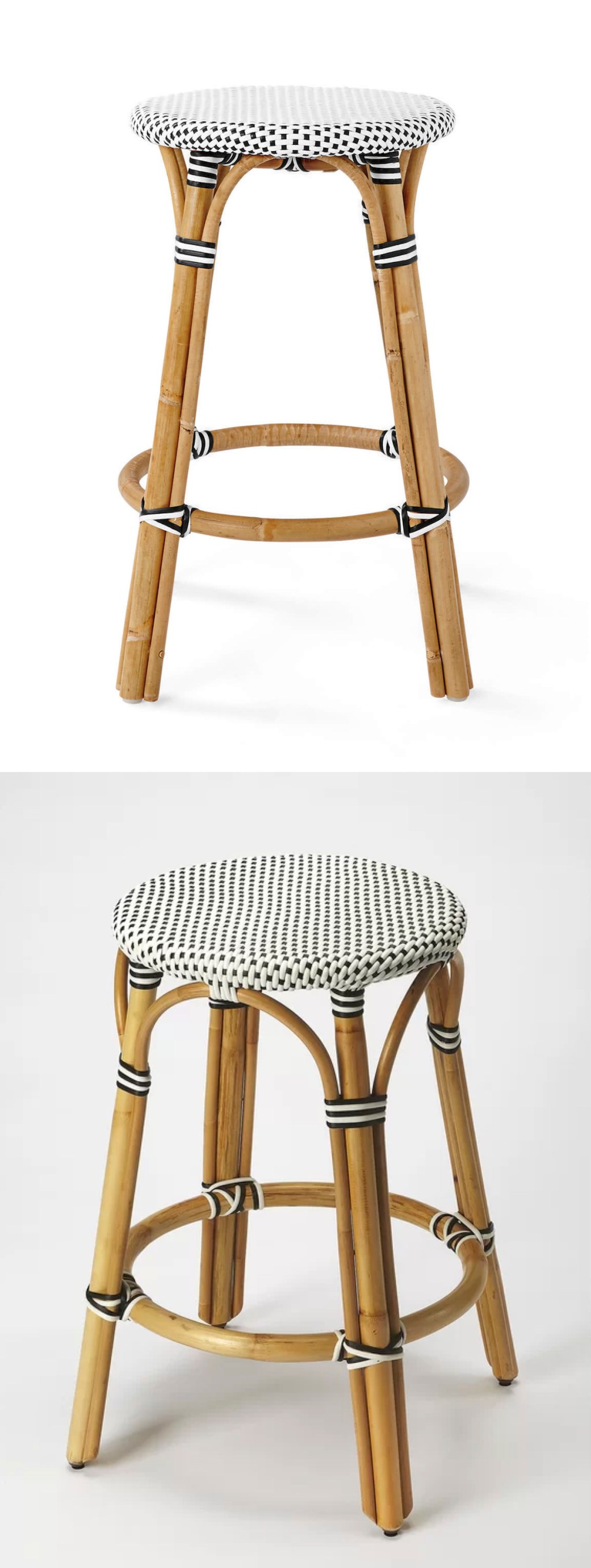 comparison stock photos of backless woven coastal kitchen counter stools