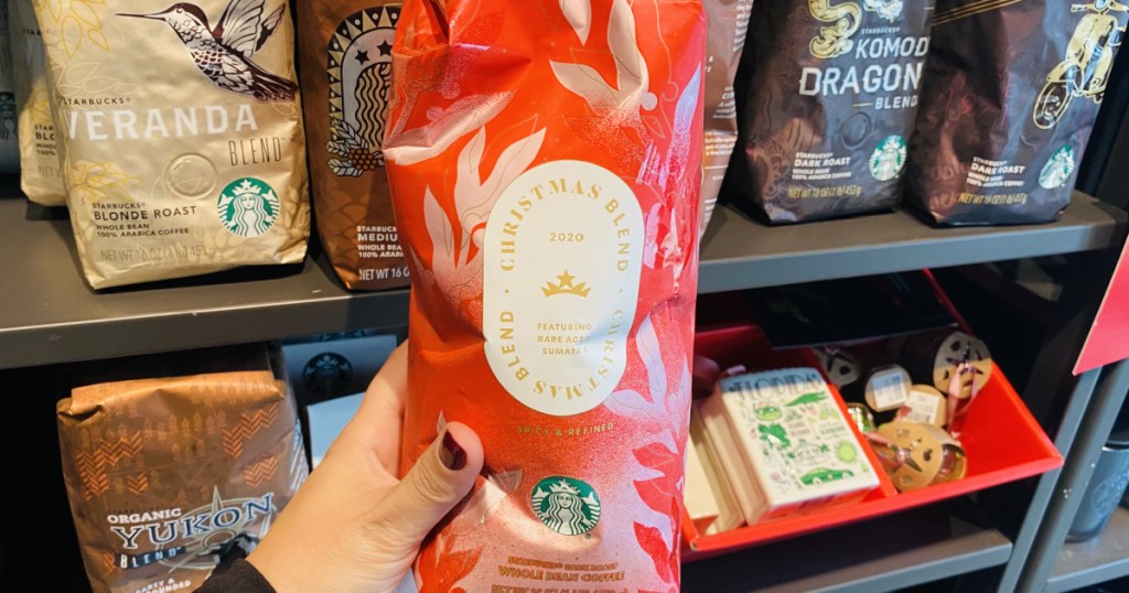 starbucks christmas coffee in hand in store