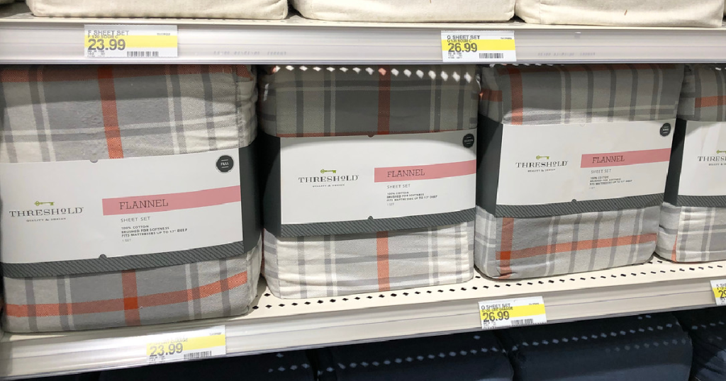 sheets in packaging on store shelf