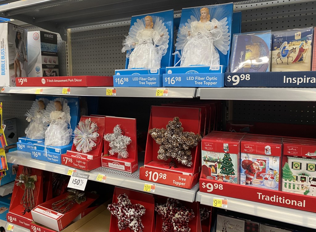tree toppers in store at walmart
