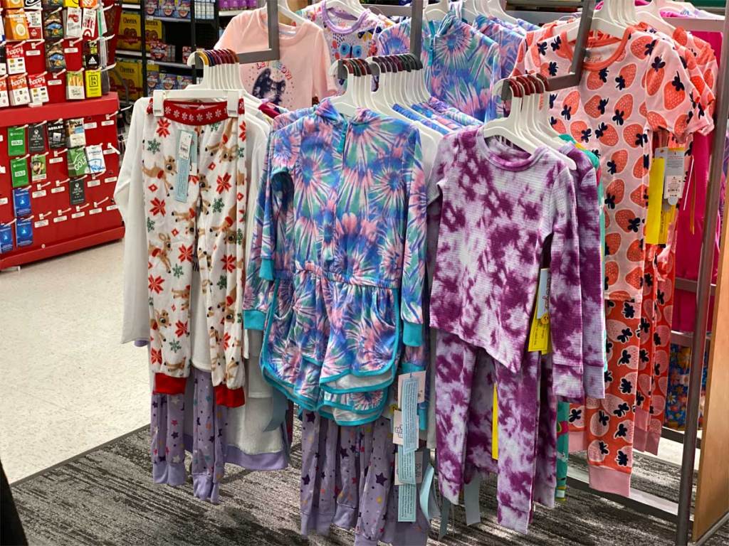 girls tie dye pajamas in store