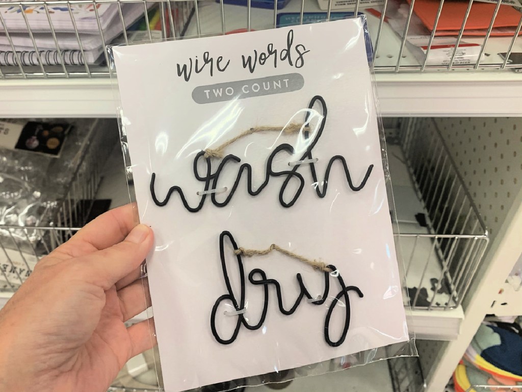 wash dry wire sign at target