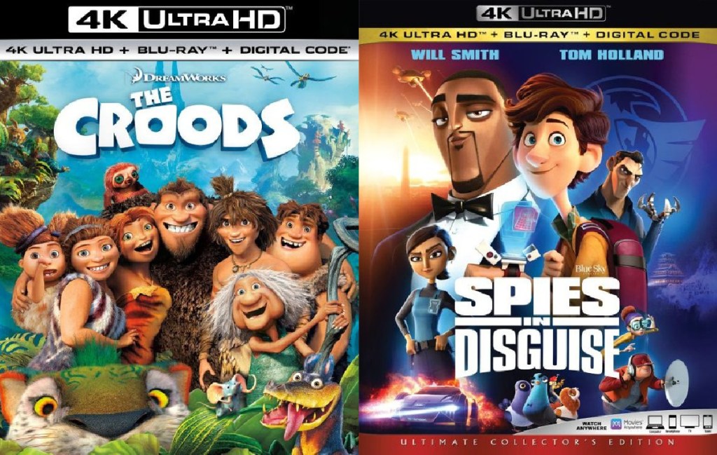 the croods dvd movie and spies in disguise movie