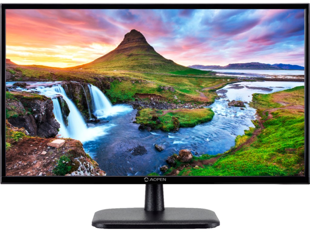computer monitor with landscape screensaver