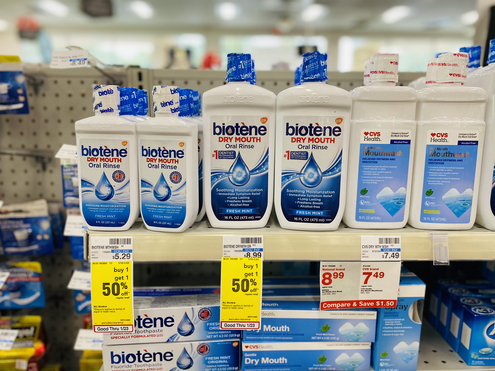 Biotene Products on CVS shelf
