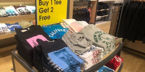 Buy 1, Get 2 FREE Aeropostale T-Shirts (+ BOGO Jeans)