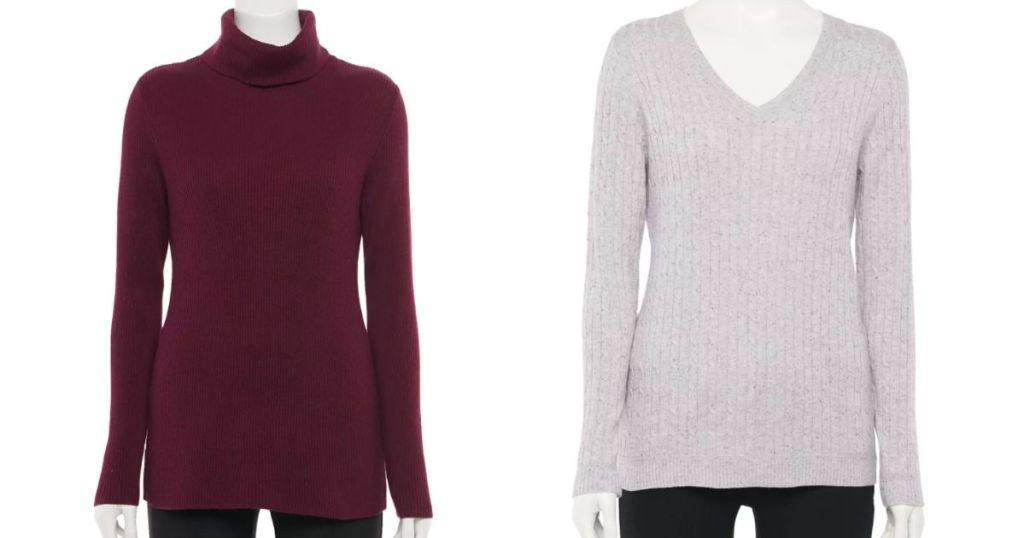 two women's sweaters
