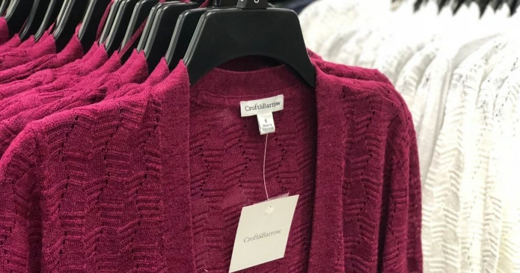 sweaters on hangers at Kohl's