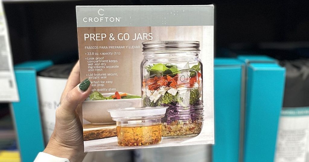 hand holding Crofton prep and go jars box in store