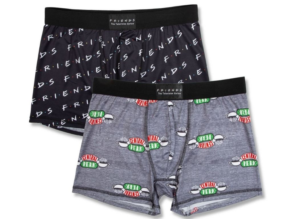 black and gray Friends Boxer Briefs 2-Pack