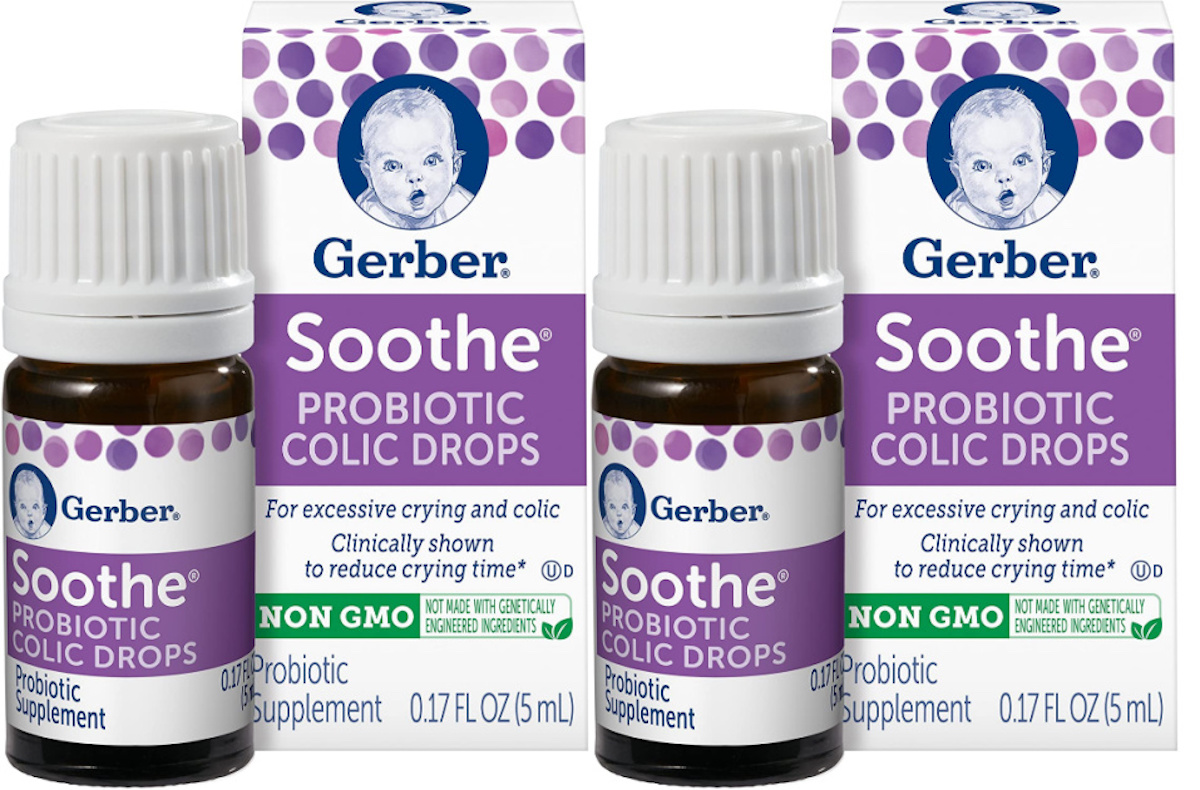 bottle of Gerber Soothe Probiotic Colic Drops