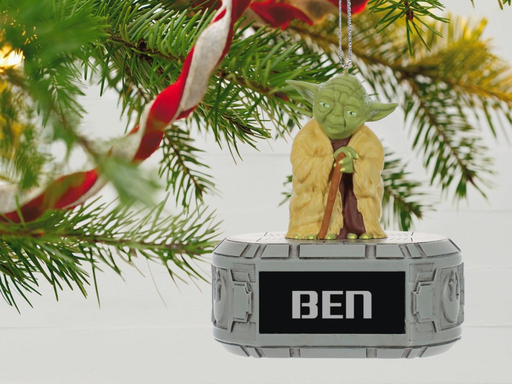 Star Wars personalized Yoda christmas ornament