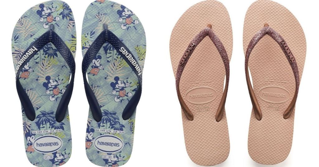 two pairs of Havaianas Sandals