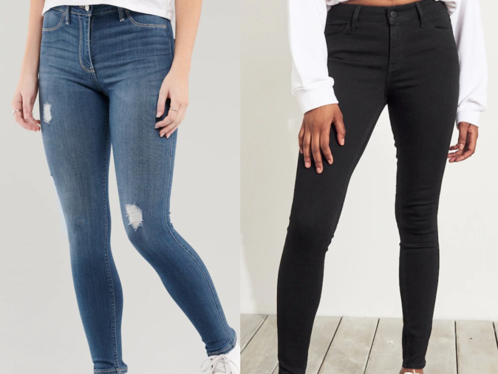 2 girls wearing Hollister jeans