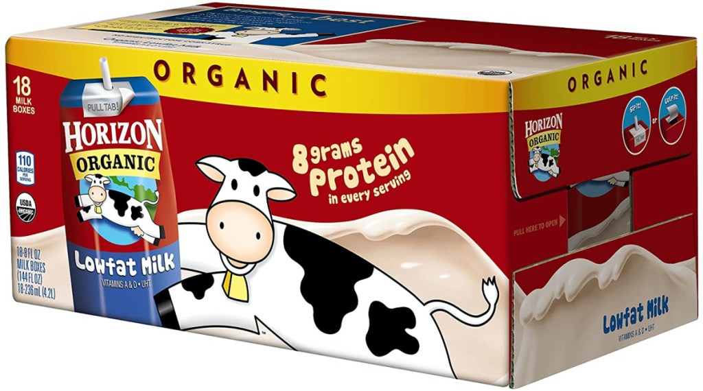 box of 18 1% milk cartons