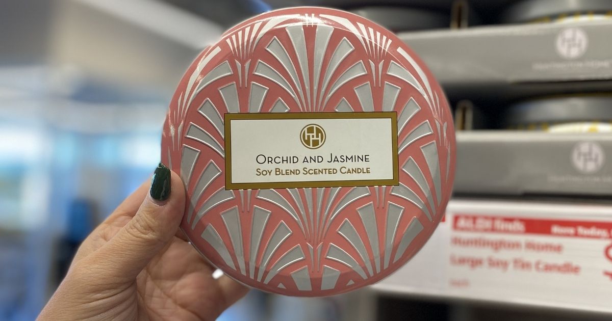 orchid and jasmine Huntington Home Soy Blend Scented Candle