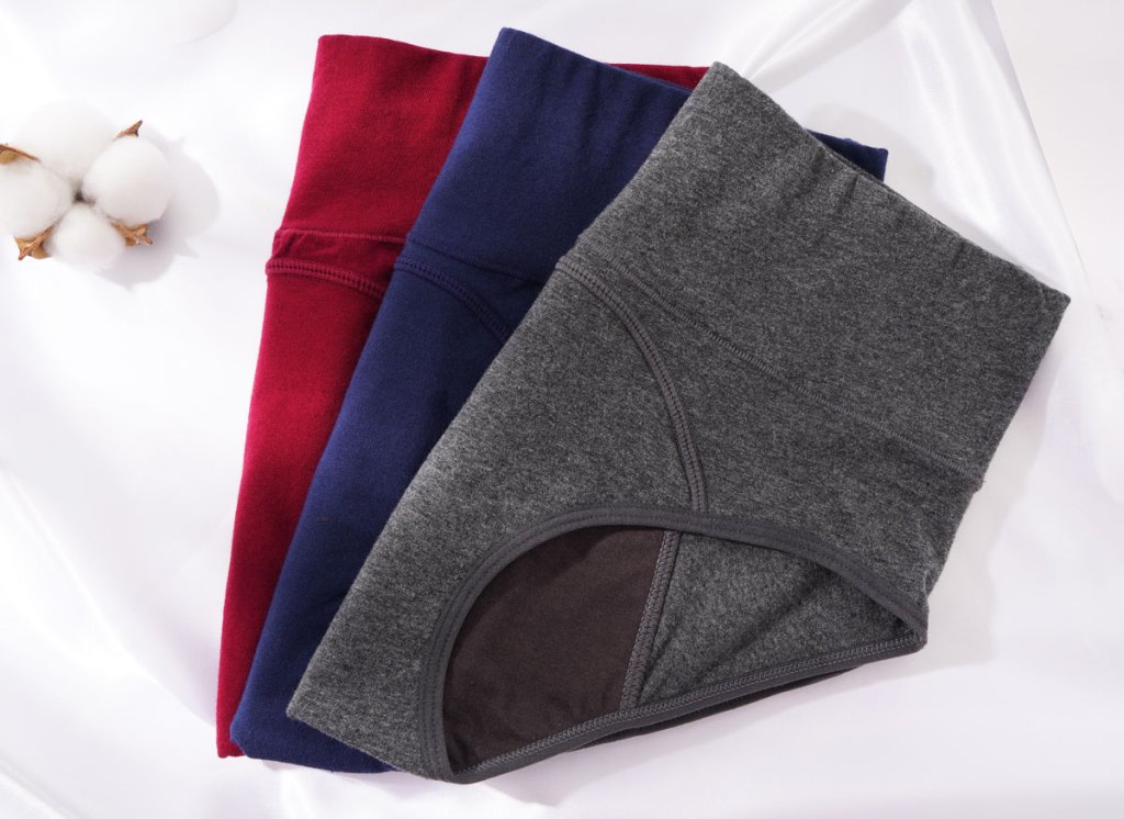 three pairs of high-waisted women's underwear