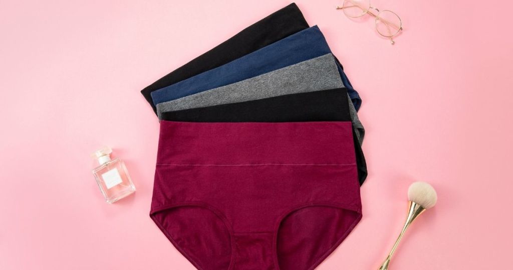 solid colored high-waisted underwear