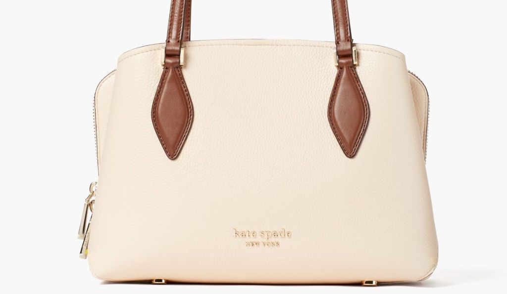cream and brown tote
