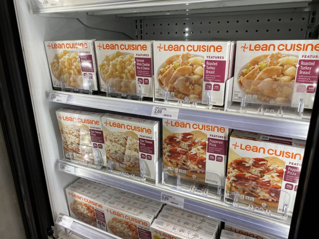 Lean Cuisine frozen meals in freezer at Target