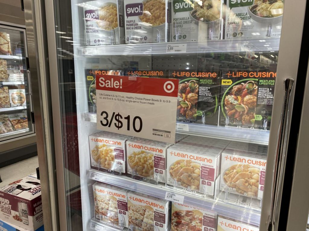 freezer at Target with frozen meals