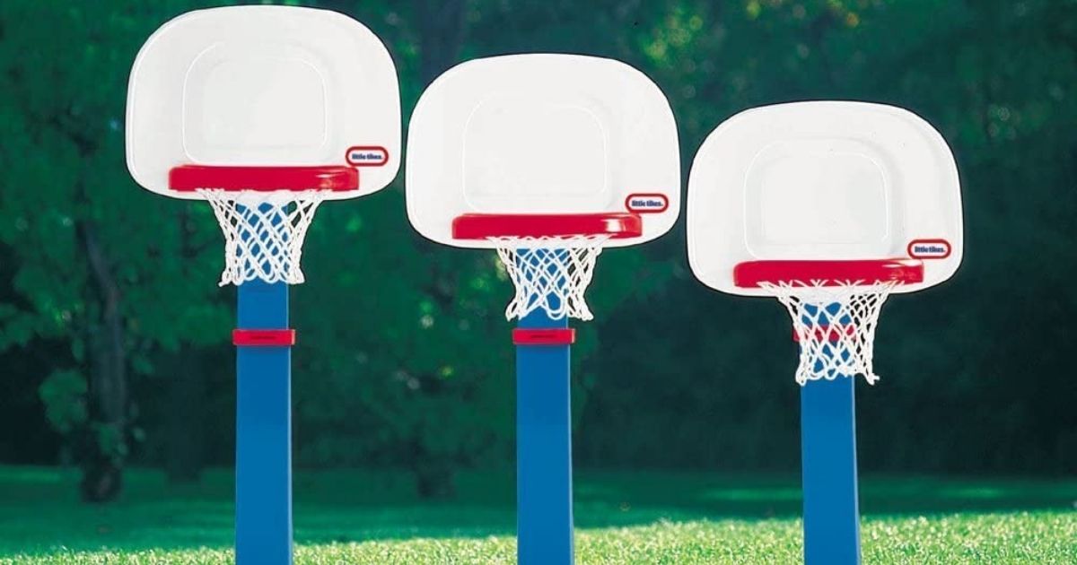 three Little Tikes Basketball hoops
