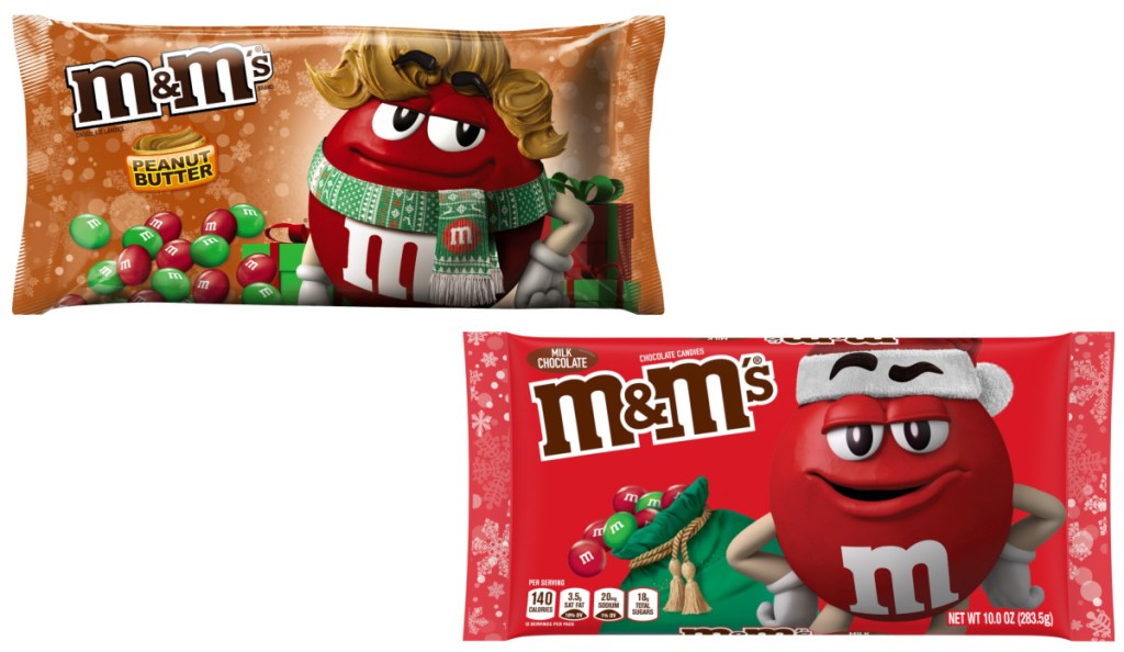 M&M's holiday candy bags