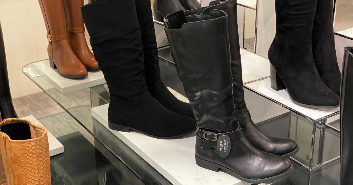 women's boots on display at macy's