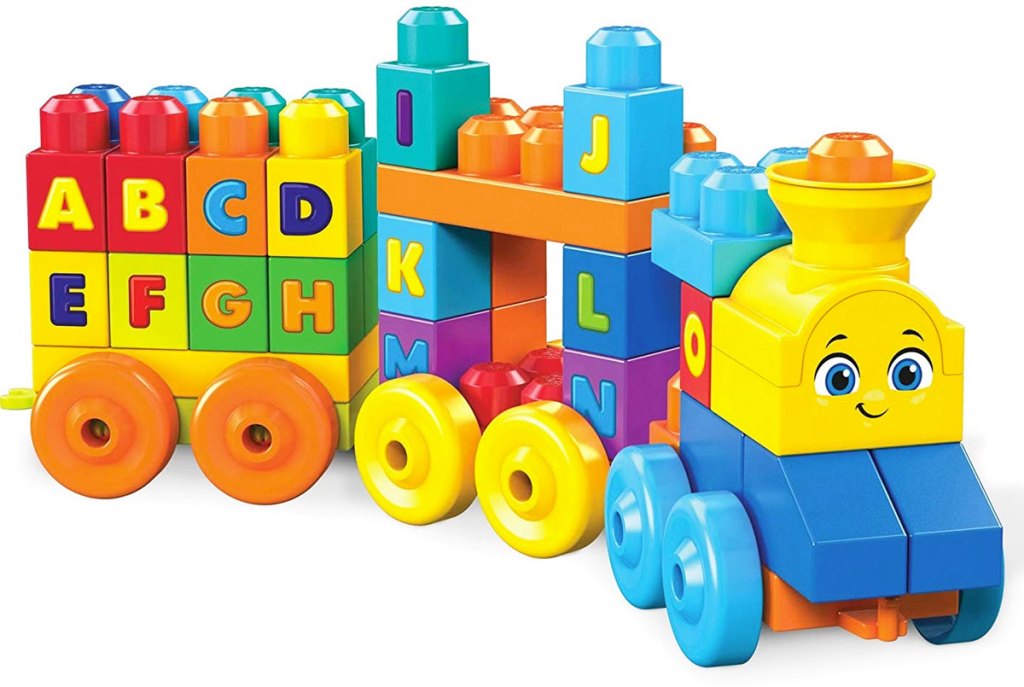 rainbow colored kids train toy