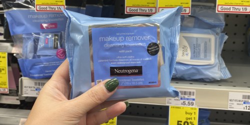 THREE Neutrogena Makeup Remover Wipes 21-Count Packs Only 66¢ Each After CVS Rewards