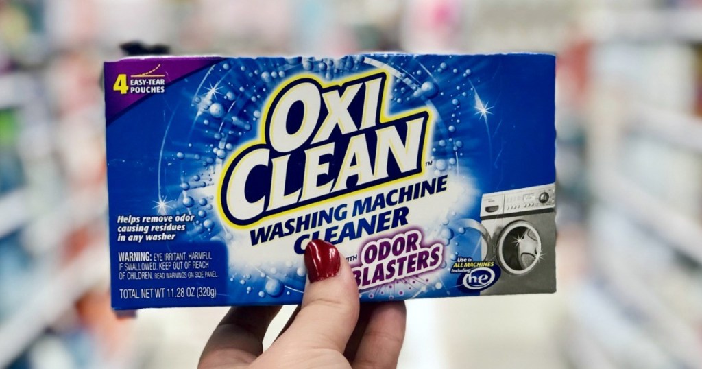 holding box of Oxi Clean Washing Machine Cleaner