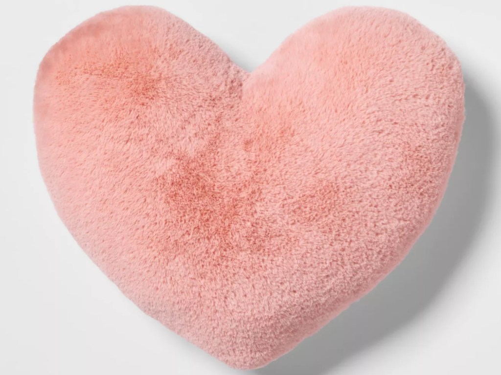 Pillowfort fluffy pink heart pillow