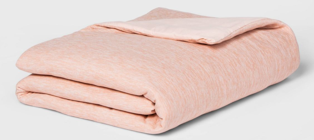 pink folded weighted blanket
