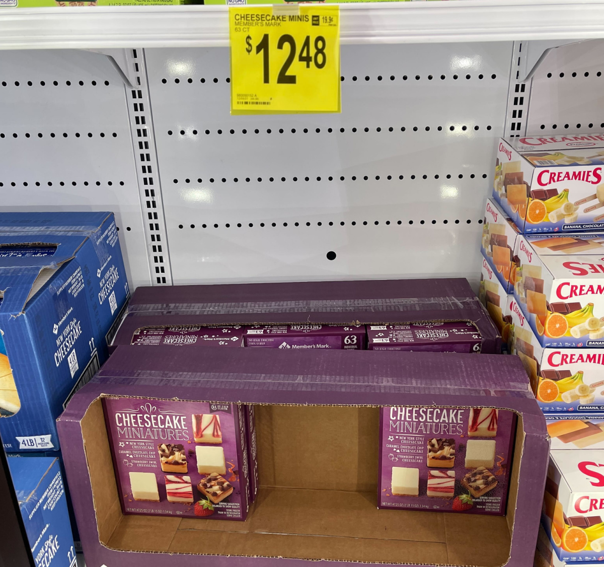 in-store display of mini cheesecake freezer packs