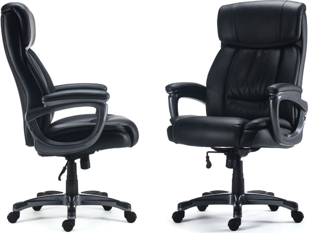 Staples bonded black leather office chair