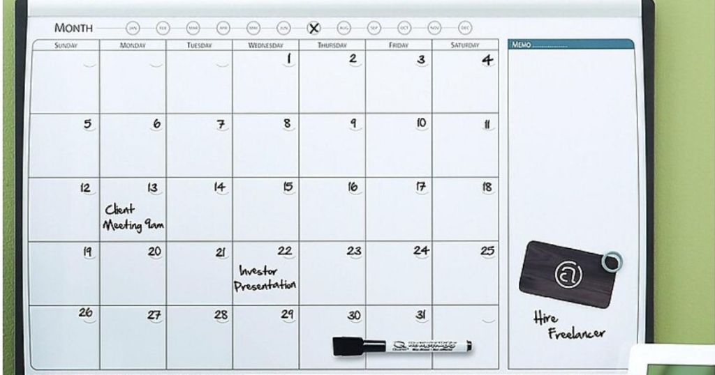 Staples Magnetic Cork Dry Erase Calendar Whiteboard Only $8 99