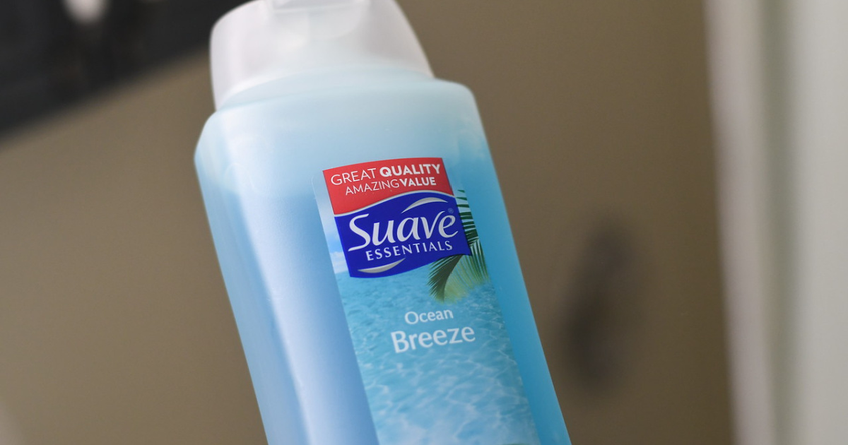 bottle of ocean breeze scented Suave