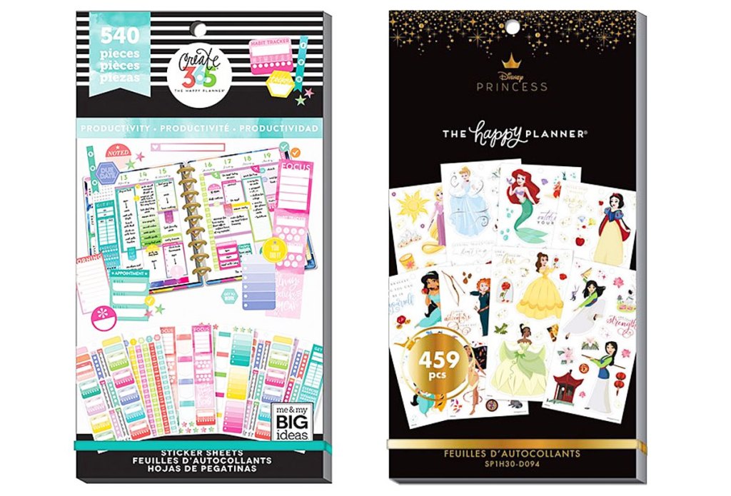 two sets of the happy planner sticker sets
