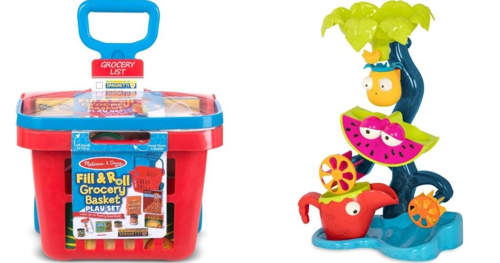Toy Grocery Cart and Water Wheel