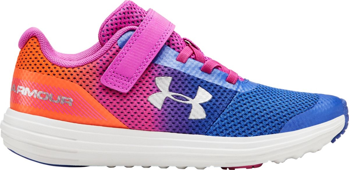 rainbow colored under armour shoe