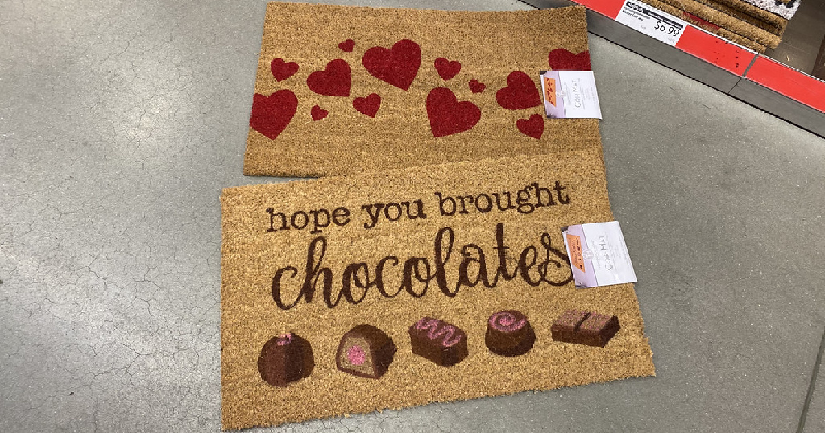Valentine's Day Coir Mats Only 6.99 at ALDI Hearts, Chocolates, & Truck